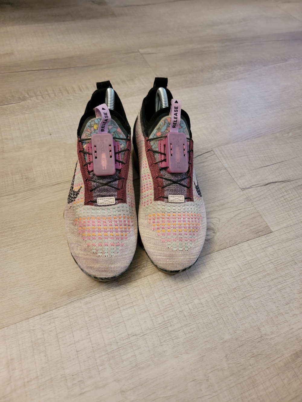 Nike Multicolor Flyknit Sneakers with Pink Accents